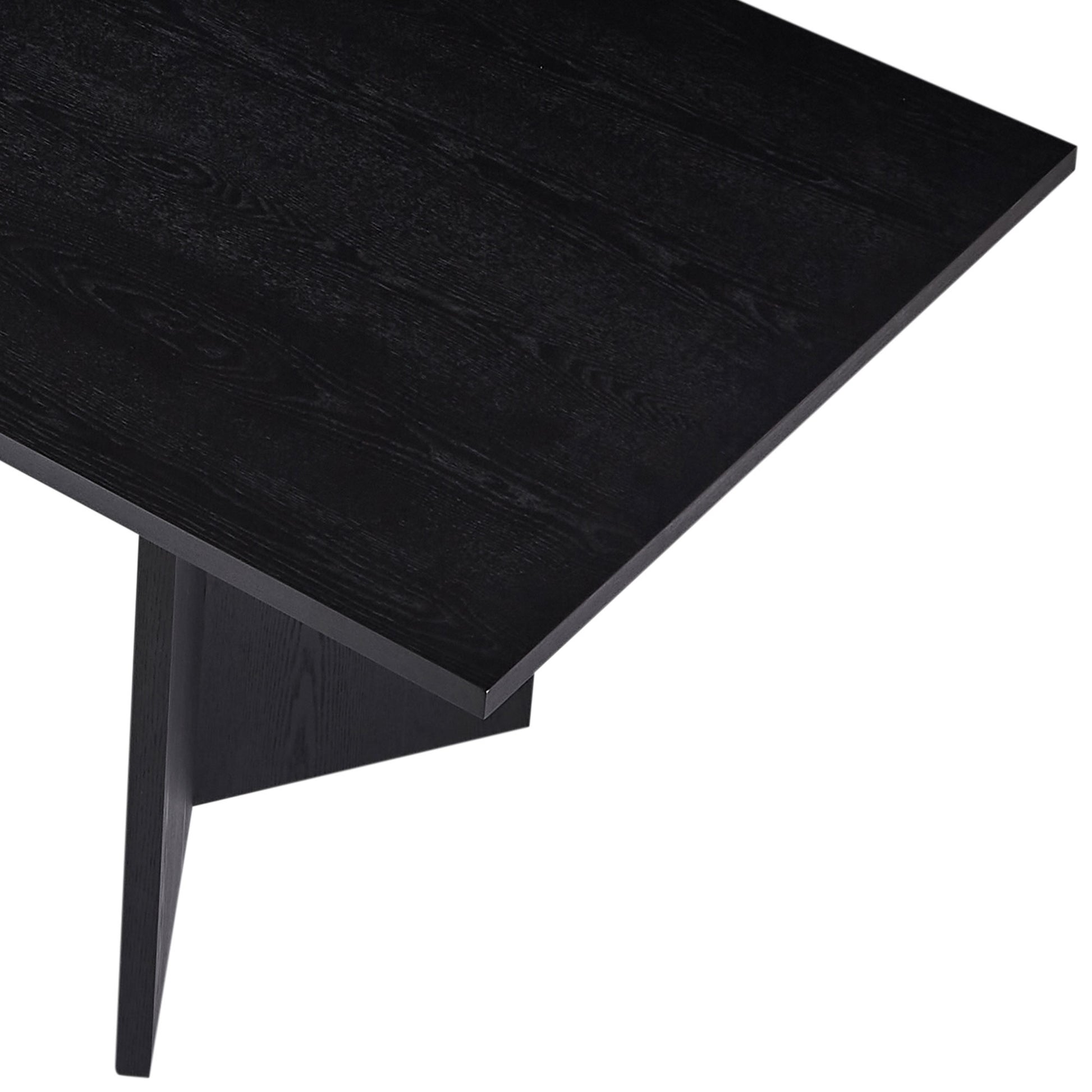 78.74 Inch Wood Dining Table Kitchen Table Small Space Dining Table For Farmhouse Center Table, Home Furniture Kitchen Table, Modern Dining Room Table Black Matt Black Mdf