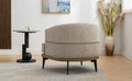 Modern Two Tone Barrel Fabric Chair, Upholstered Round Armchair For Living Room Bedroom Reading Room, Burnt Orange Burnt Orange Linen