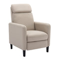 Modern Artistic Color Design Adjustable Recliner Chair Pu Leather For Living Room Bedroom Home Theater, Beige Beige Pu Leather