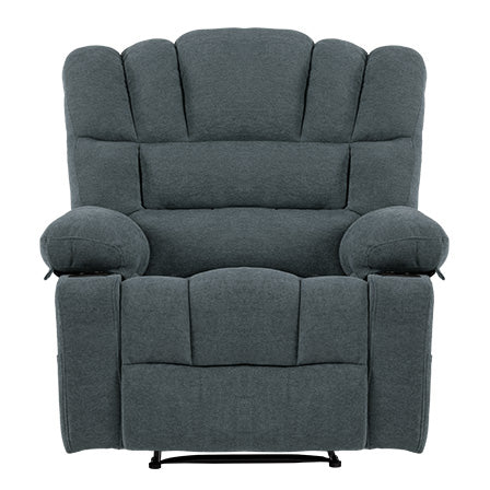 Massage Recliner Chair Sofa With Heating Vibration Grey Chenille Manual Handle Metal Primary Living Space Soft Cushion Back American Design,American Traditional,Classic,Minimalist,Modern Pillow Top