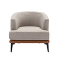 Modern Two Tone Barrel Fabric Chair, Upholstered Round Armchair For Living Room Bedroom Reading Room, Burnt Orange Burnt Orange Linen
