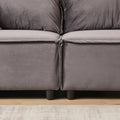 Luxury Modern Style Living Room Upholstery Sofa, Velvet Grey Velvet Wood Primary Living Space Wood