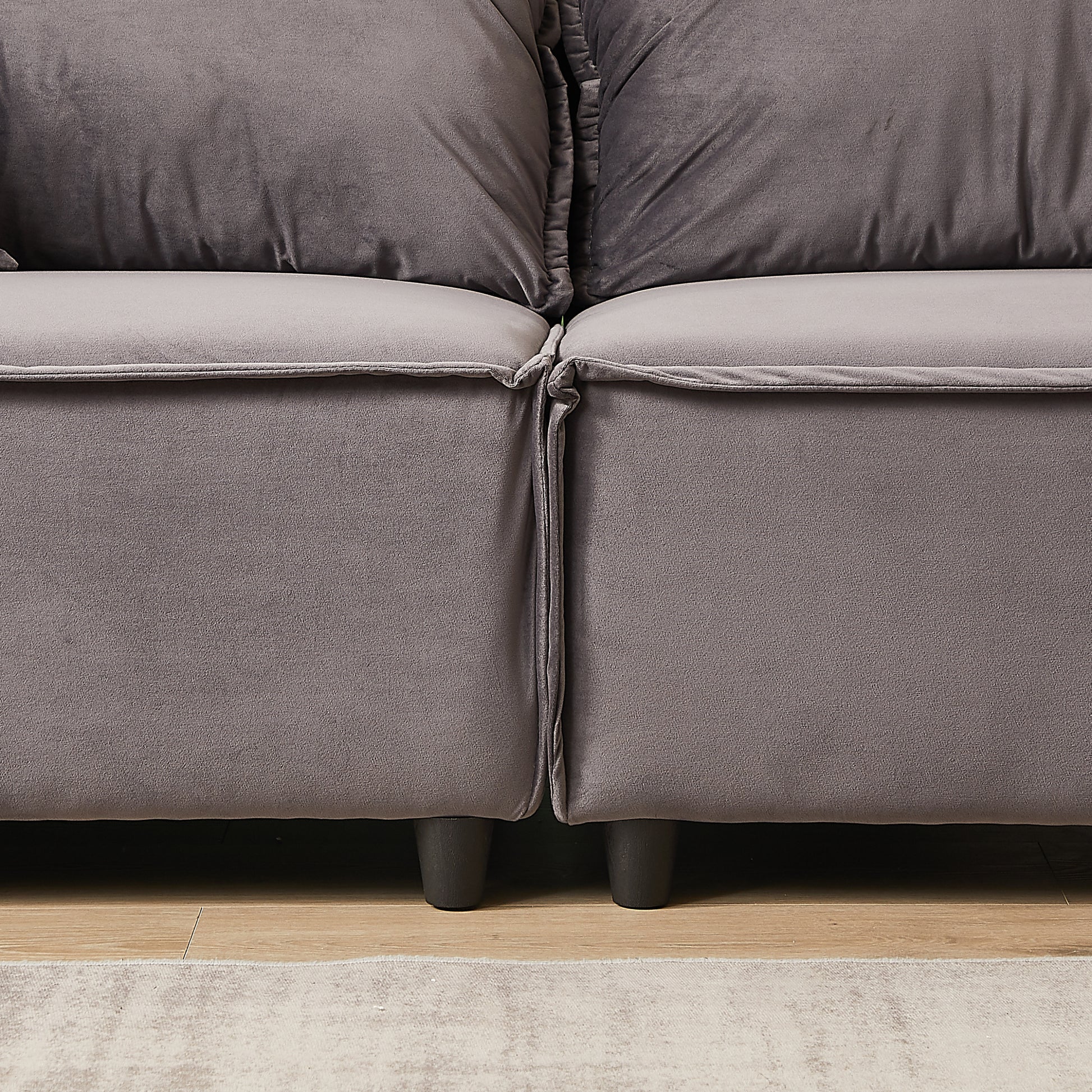 Mh 79" Velvet Sofaupholstered Recliner Sofa With Pillows, Living Room Sofa Chair Furniture, Home Office Use Grey Velvet Wood Primary Living Space Pine Foam Wood 2 Seat