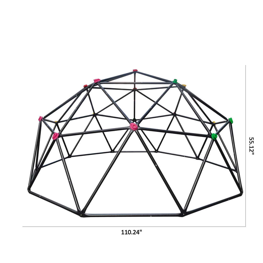 Xcf006 Ten Sided Climbing Frame For Outdoor Playground For Age 3 Climber With Colorful Climbing Stones 10Ft Black Metal