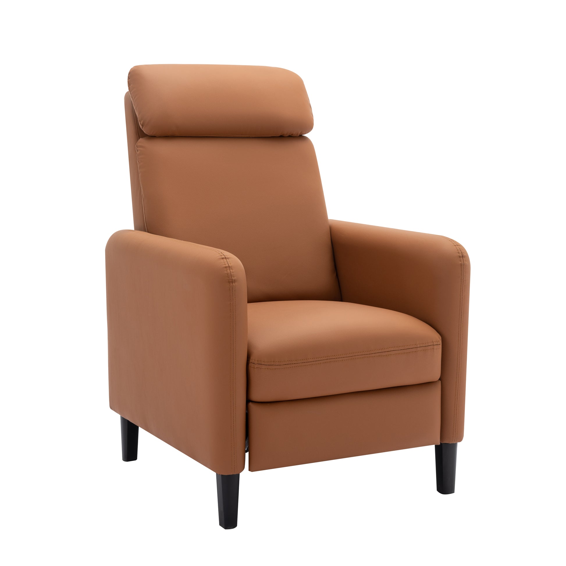 Modern Artistic Color Design Adjustable Recliner Chair Pu Leather For Living Room Bedroom Home Theater, Burnt Orange Burnt Orange Pu Leather