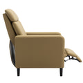 Modern Artistic Color Design Adjustable Recliner Chair Pu Leather For Living Room Bedroom Home Theater, Mustard Green Mustard Pu Leather