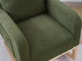 Modern Accent Rocking Chair Rocking Chair With Solid Wood Legs, Upholstered Nursery Glider Rocker, Comfy Armchair With Side Pocket, Living Room Lounge Arm Chair With High Backrest Dark Green,Teddy Dark Green White Primary Living Space Casual Foam Teddy