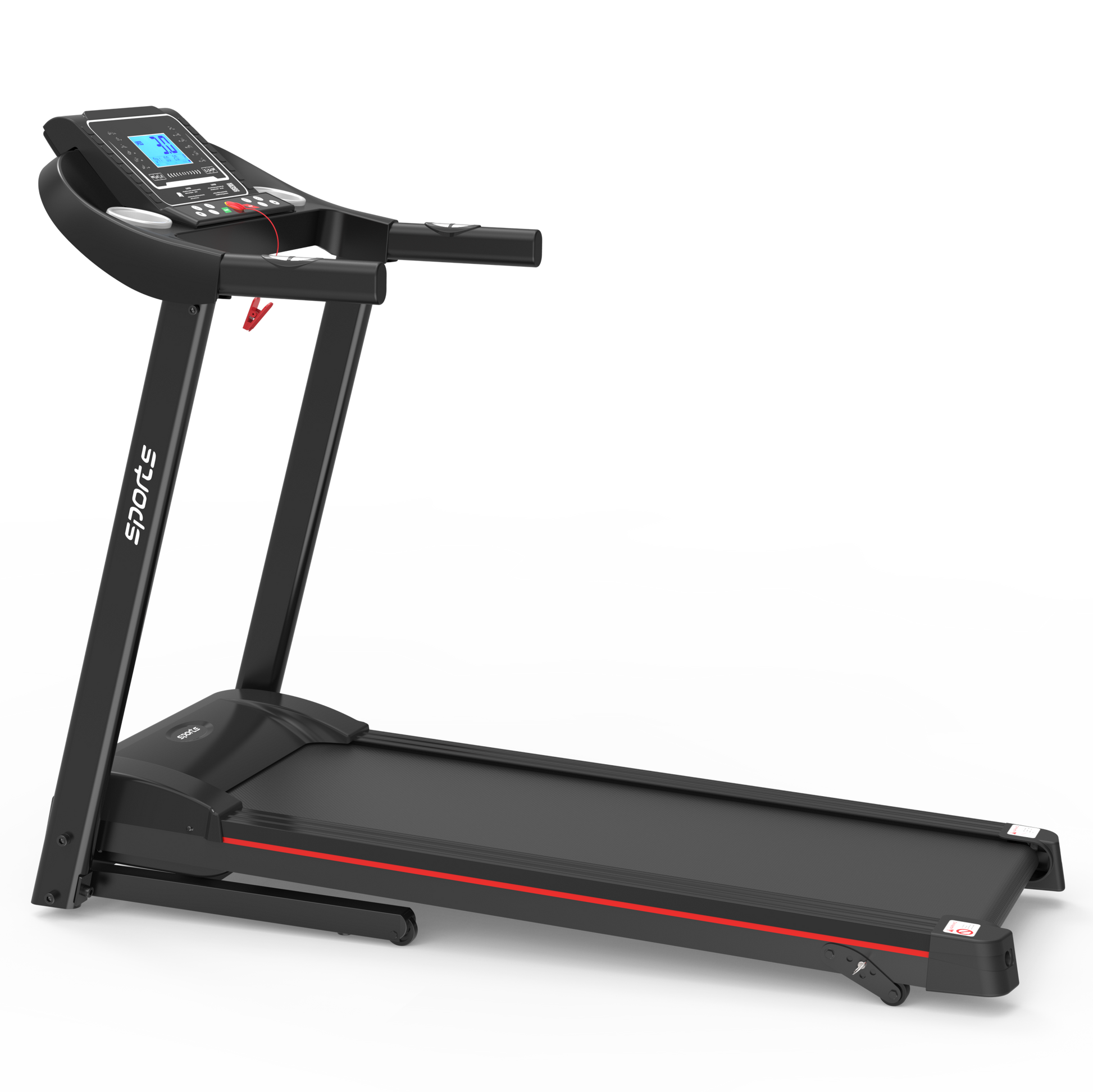 Fitshow App Home Foldable Treadmill With Incline, Folding Treadmill For Home Workout, Electric Walking Running Treadmill Machine 5" Lcd Screen 250 Lb Capacity Bluetooth Music Indoor Fitness Black Handheld Foldable Body Building Carbon Steel