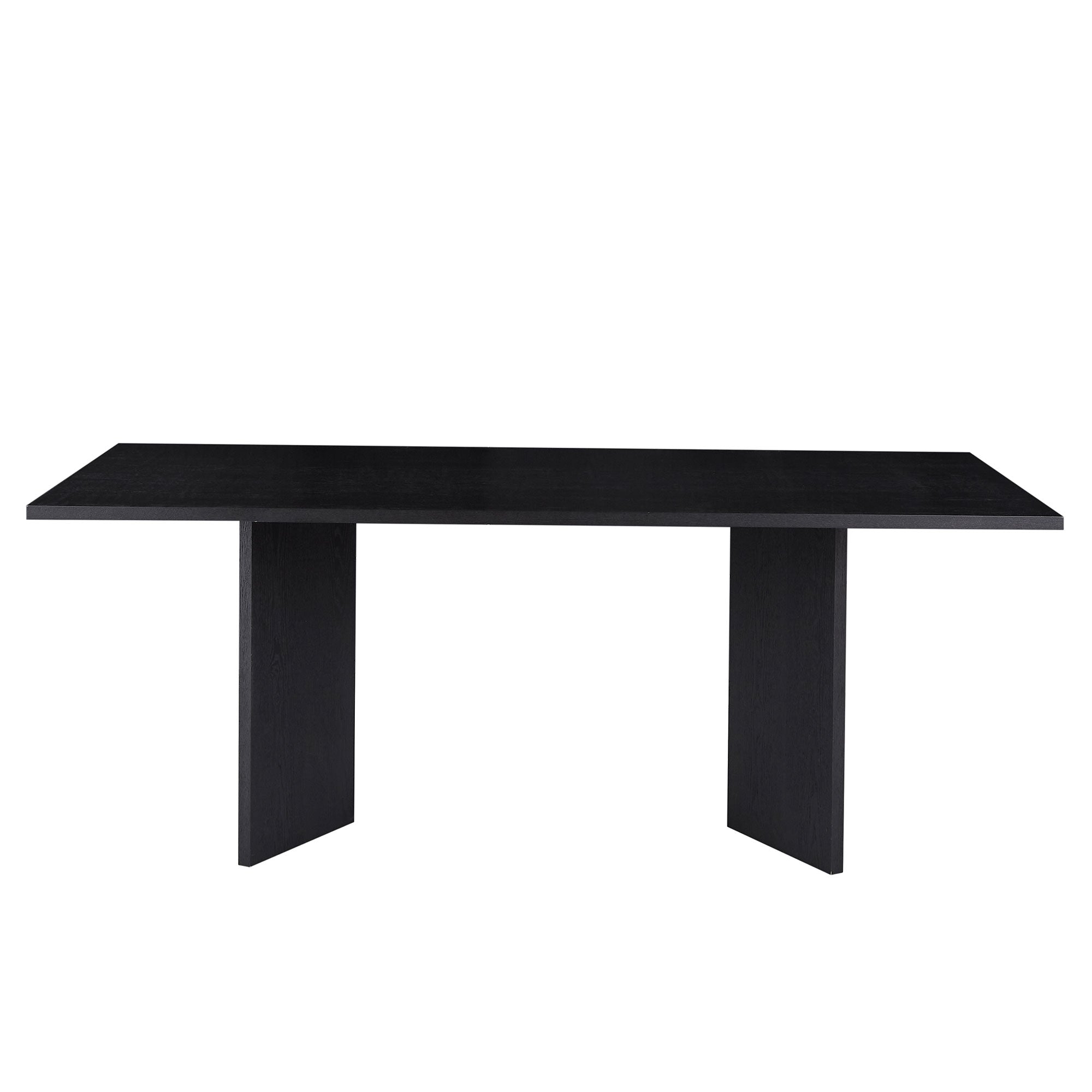 78.74 Inch Wood Dining Table Kitchen Table Small Space Dining Table For Farmhouse Center Table, Home Furniture Kitchen Table, Modern Dining Room Table Black Matt Black Mdf