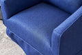 Swivel Barrel Chair With Ottoman, Swivel Accent Chairs Armchair For Living Room, Reading Chairs For Bedroom Comfy, Round Barrel Chairs With Black Metal Base Blue Blue Primary Living Space Modern Linen