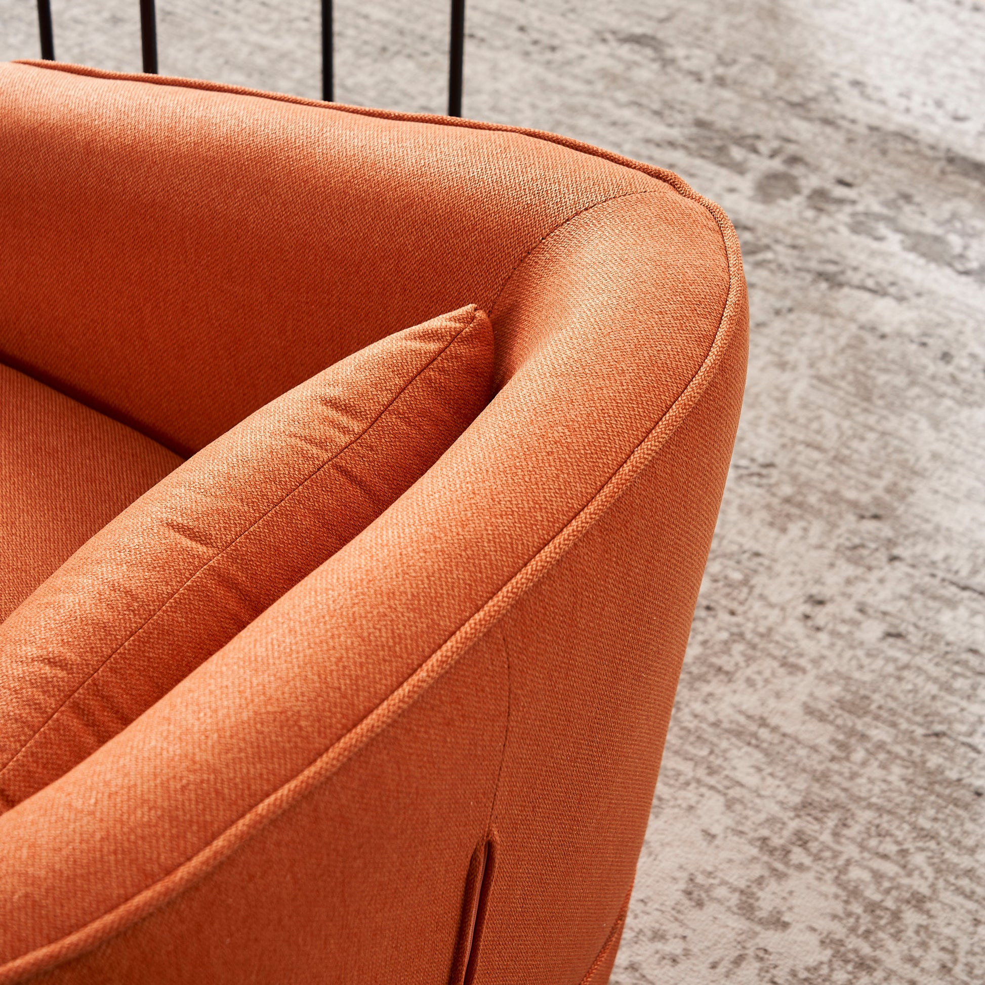 Swivel Barrel Chair With Ottoman, Swivel Accent Chairs Armchair For Living Room, Reading Chairs For Bedroom Comfy, Round Barrel Chairs With Black Metal Base Orange Orange Primary Living Space Modern Linen