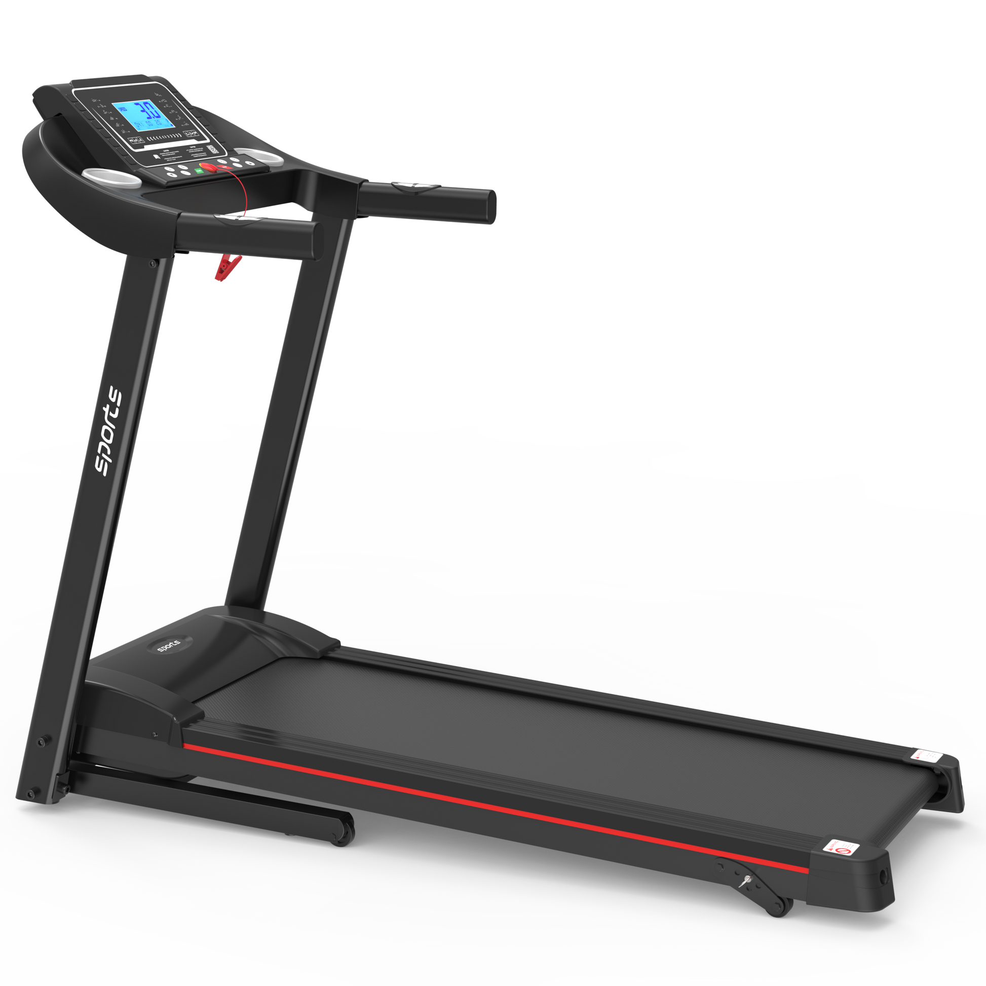 Fitshow App Home Foldable Treadmill With Incline, Folding Treadmill For Home Workout, Electric Walking Running Treadmill Machine 5" Lcd Screen 250 Lb Capacity Bluetooth Music Indoor Fitness Black Handheld Foldable Body Building Carbon Steel