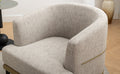Modern Two Tone Barrel Fabric Chair, Upholstered Round Armchair For Living Room Bedroom Reading Room, Mustard Green Mustard Linen