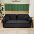 Luxury Modern Style Living Room Upholstery Sofa, Velvet Black Velvet Wood Primary Living Space Wood