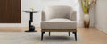 Modern Two Tone Barrel Fabric Chair, Upholstered Round Armchair For Living Room Bedroom Reading Room, Mustard Green Mustard Linen