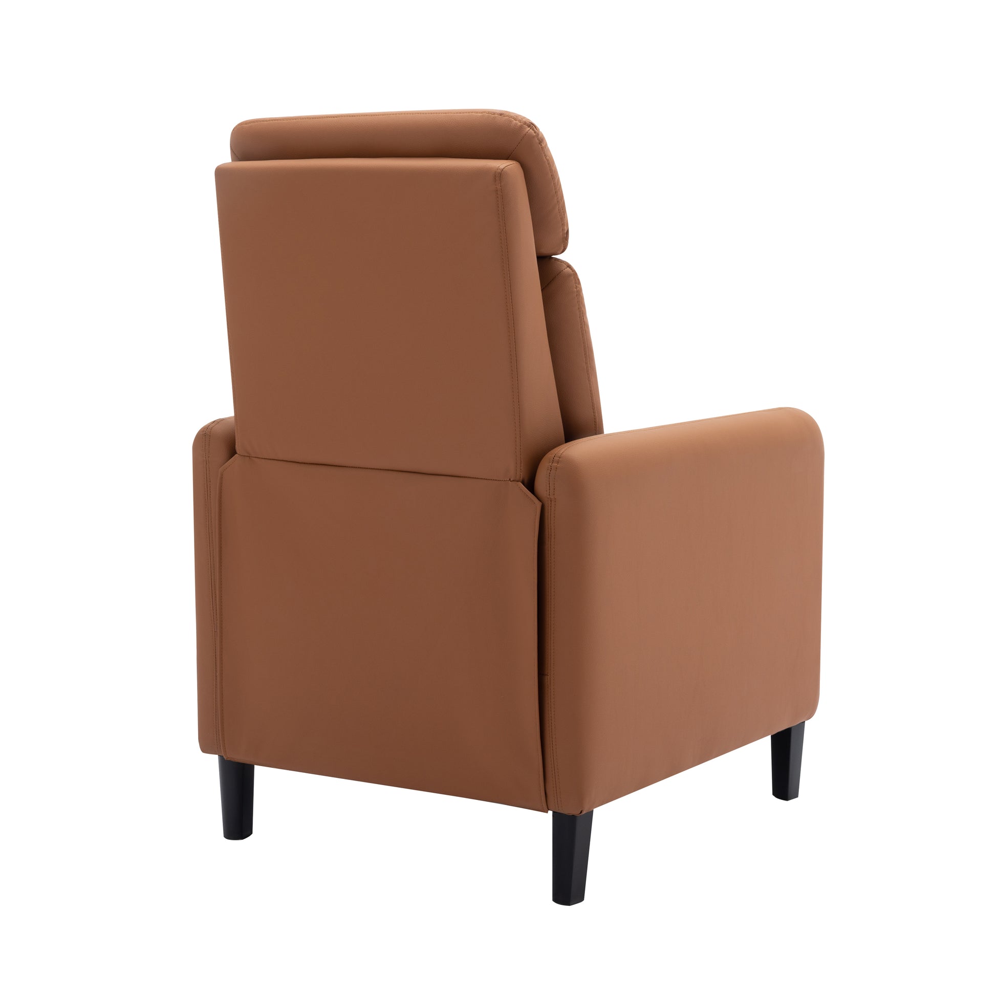 Modern Artistic Color Design Adjustable Recliner Chair Pu Leather For Living Room Bedroom Home Theater, Burnt Orange Burnt Orange Pu Leather