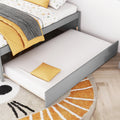 Versatile Full Bed With Trundle,Under Bed Storage Box And Nightstand .Grey Full Grey American Design Pine