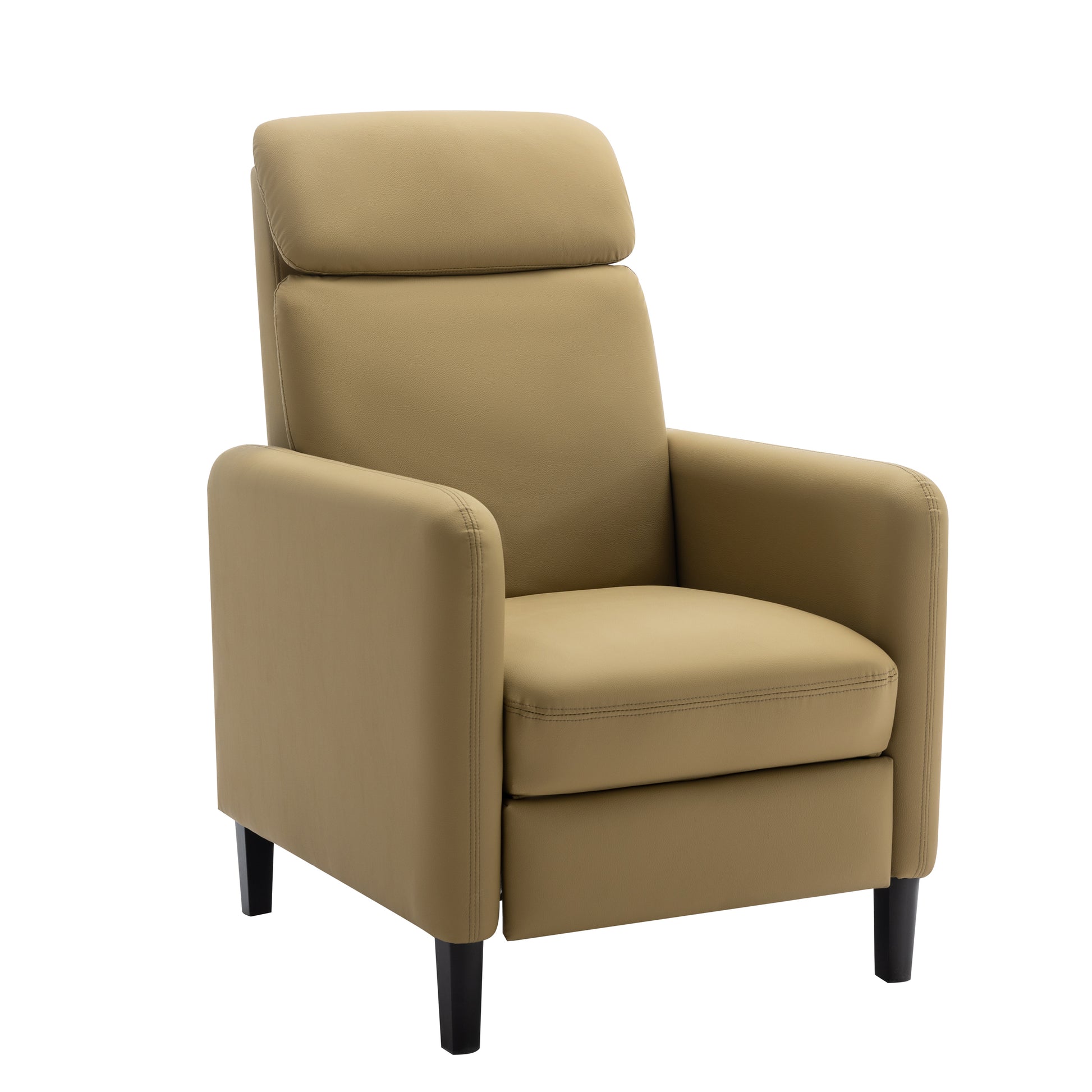 Modern Artistic Color Design Adjustable Recliner Chair Pu Leather For Living Room Bedroom Home Theater, Mustard Green Mustard Pu Leather