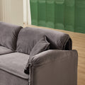 Luxury Modern Style Living Room Upholstery Sofa, Velvet Grey Velvet Wood Primary Living Space Wood