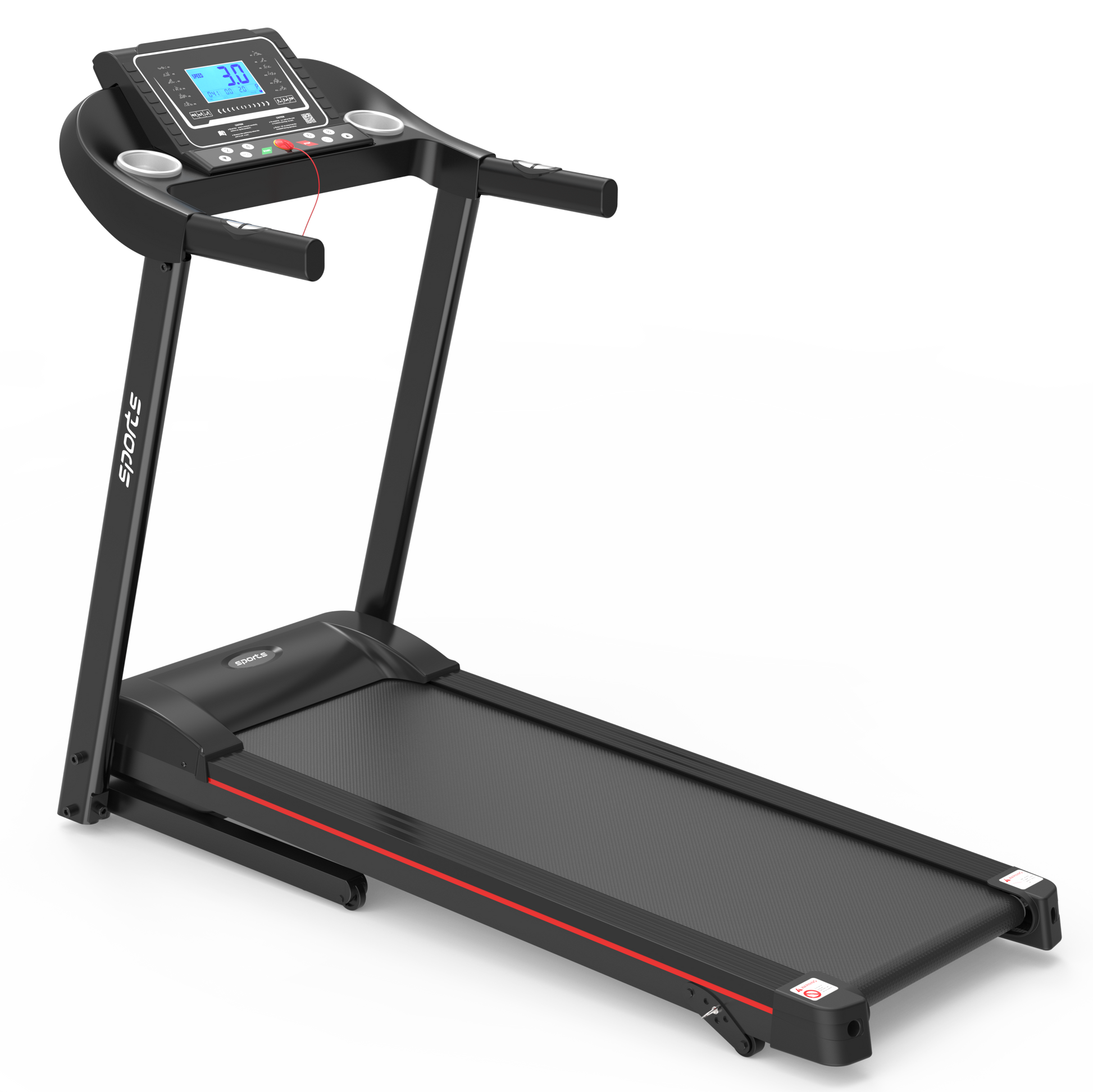 Fitshow App Home Foldable Treadmill With Incline, Folding Treadmill For Home Workout, Electric Walking Running Treadmill Machine 5" Lcd Screen 250 Lb Capacity Bluetooth Music Indoor Fitness Black Handheld Foldable Body Building Carbon Steel