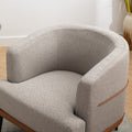 Modern Two Tone Barrel Fabric Chair, Upholstered Round Armchair For Living Room Bedroom Reading Room, Burnt Orange Burnt Orange Linen