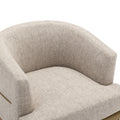 Modern Two Tone Barrel Fabric Chair, Upholstered Round Armchair For Living Room Bedroom Reading Room, Mustard Green Mustard Linen