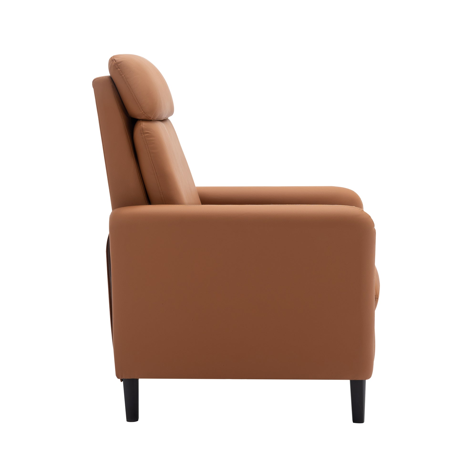Modern Artistic Color Design Adjustable Recliner Chair Pu Leather For Living Room Bedroom Home Theater, Burnt Orange Burnt Orange Pu Leather