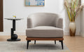 Modern Two Tone Barrel Fabric Chair, Upholstered Round Armchair For Living Room Bedroom Reading Room, Burnt Orange Burnt Orange Linen