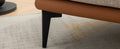 Modern Two Tone Barrel Fabric Chair, Upholstered Round Armchair For Living Room Bedroom Reading Room, Burnt Orange Burnt Orange Linen