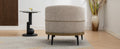 Modern Two Tone Barrel Fabric Chair, Upholstered Round Armchair For Living Room Bedroom Reading Room, Burnt Orange Burnt Orange Linen