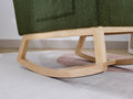 Modern Accent Rocking Chair Rocking Chair With Solid Wood Legs, Upholstered Nursery Glider Rocker, Comfy Armchair With Side Pocket, Living Room Lounge Arm Chair With High Backrest Dark Green,Teddy Dark Green White Primary Living Space Casual Foam Teddy
