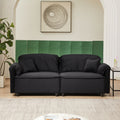 Luxury Modern Style Living Room Upholstery Sofa, Velvet Black Velvet Wood Primary Living Space Wood