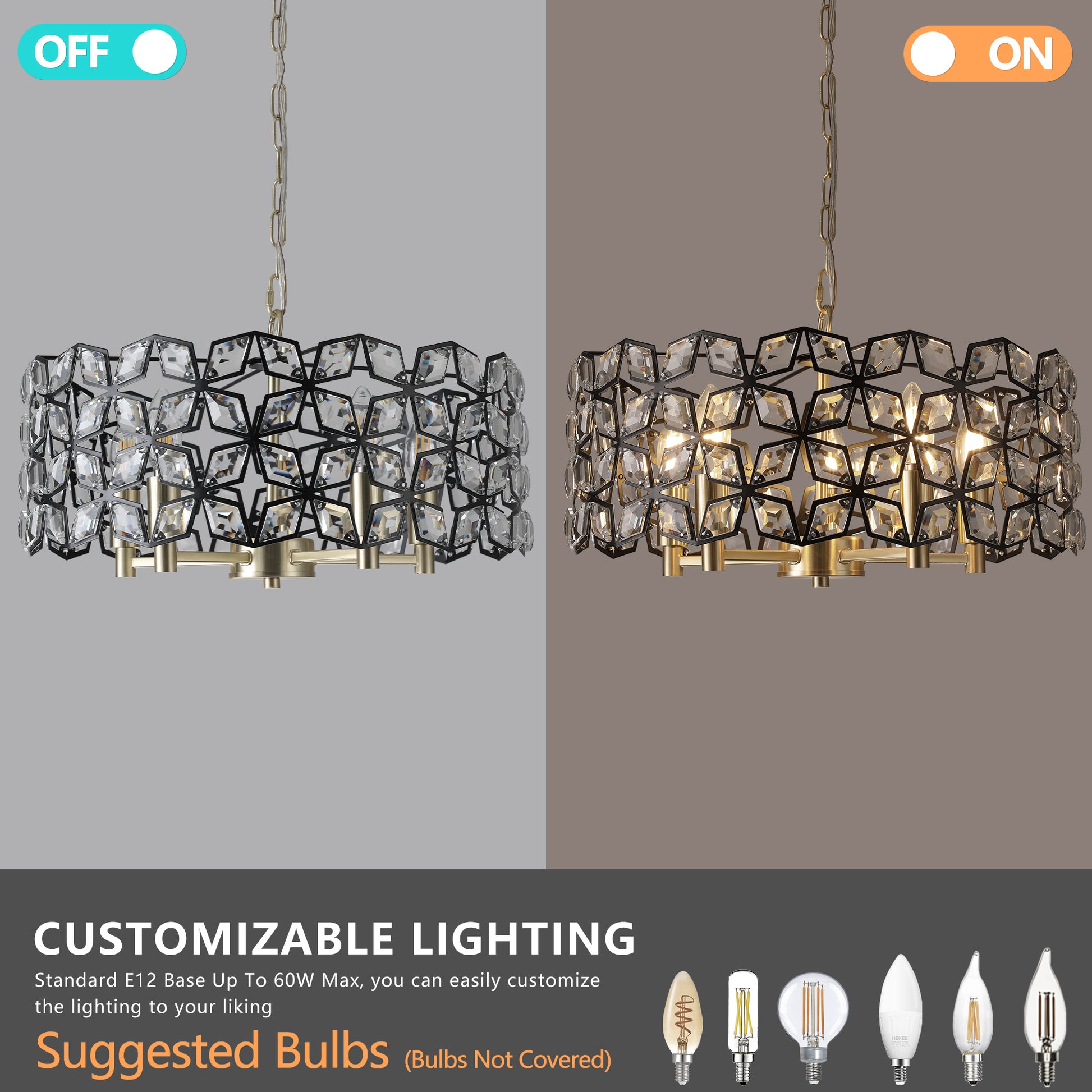 Modern Crystal Chandelier For Living Room Round Cristal Lamp Luxury Home Decor Light Fixture Transparent Modern Crystal