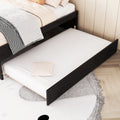 Versatile Full Bed With Trundle,Under Bed Storage Box And Nightstand .Espresso Full Espresso Pine