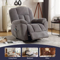 Power Lift Recliner Chair Recliners For Elderly With Heat And Massage Recliner Chair For Living Room With Infinite Position And Side Pocket,Usb Charge Port Grey Grey Soft Heavy Duty Cotton Wood Metal