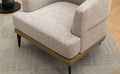 Modern Two Tone Barrel Fabric Chair, Upholstered Round Armchair For Living Room Bedroom Reading Room, Mustard Green Mustard Linen