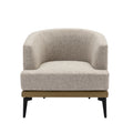 Modern Two Tone Barrel Fabric Chair, Upholstered Round Armchair For Living Room Bedroom Reading Room, Mustard Green Mustard Linen