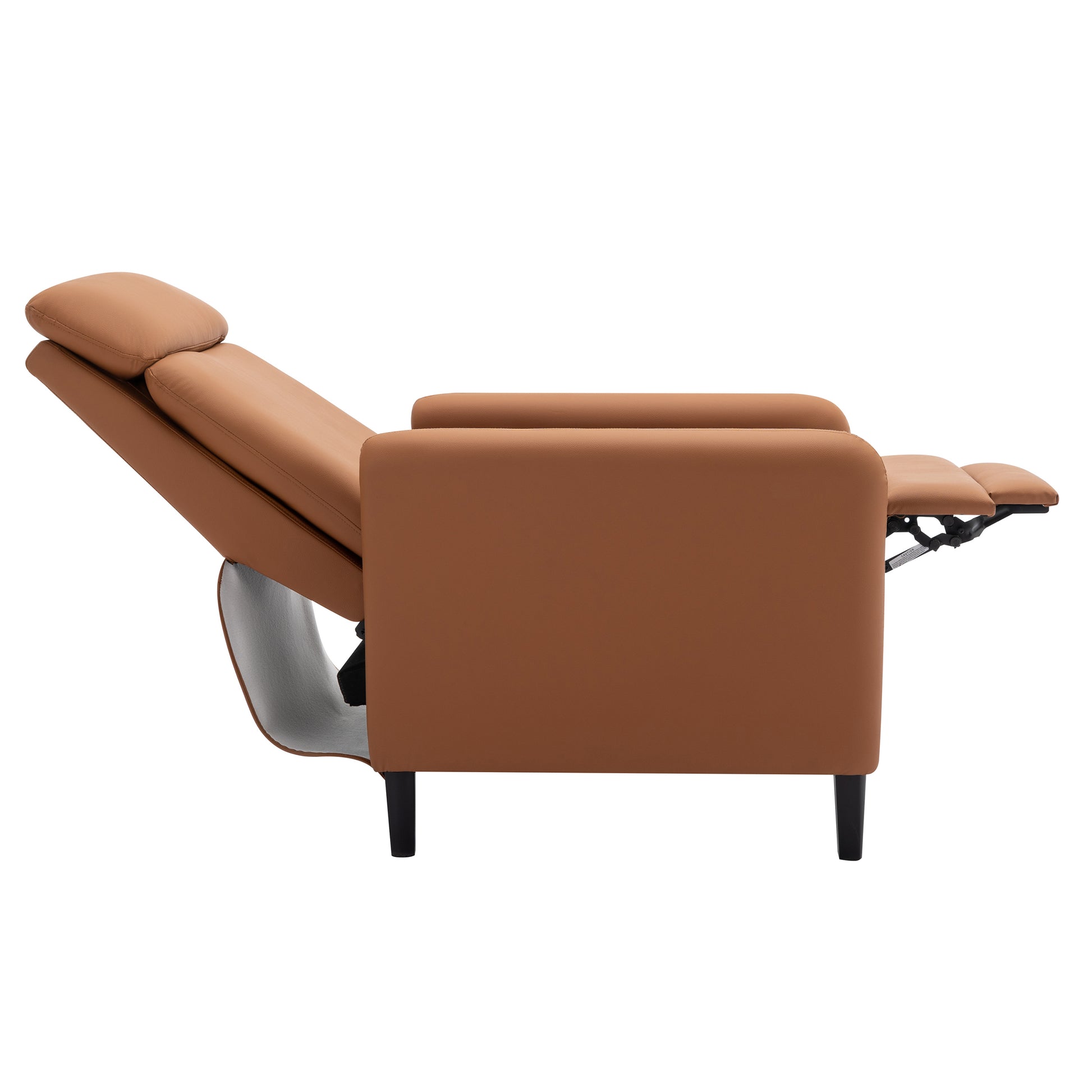 Modern Artistic Color Design Adjustable Recliner Chair Pu Leather For Living Room Bedroom Home Theater, Burnt Orange Burnt Orange Pu Leather