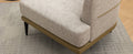 Modern Two Tone Barrel Fabric Chair, Upholstered Round Armchair For Living Room Bedroom Reading Room, Mustard Green Mustard Linen