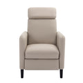 Modern Artistic Color Design Adjustable Recliner Chair Pu Leather For Living Room Bedroom Home Theater, Beige Beige Pu Leather