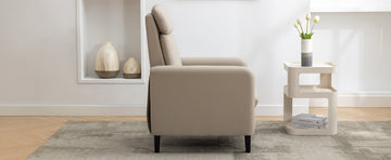 Modern Artistic Color Design Adjustable Recliner Chair Pu Leather For Living Room Bedroom Home Theater, Beige Beige Pu Leather