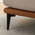 Modern Two Tone Barrel Fabric Chair, Upholstered Round Armchair For Living Room Bedroom Reading Room, Burnt Orange Burnt Orange Linen