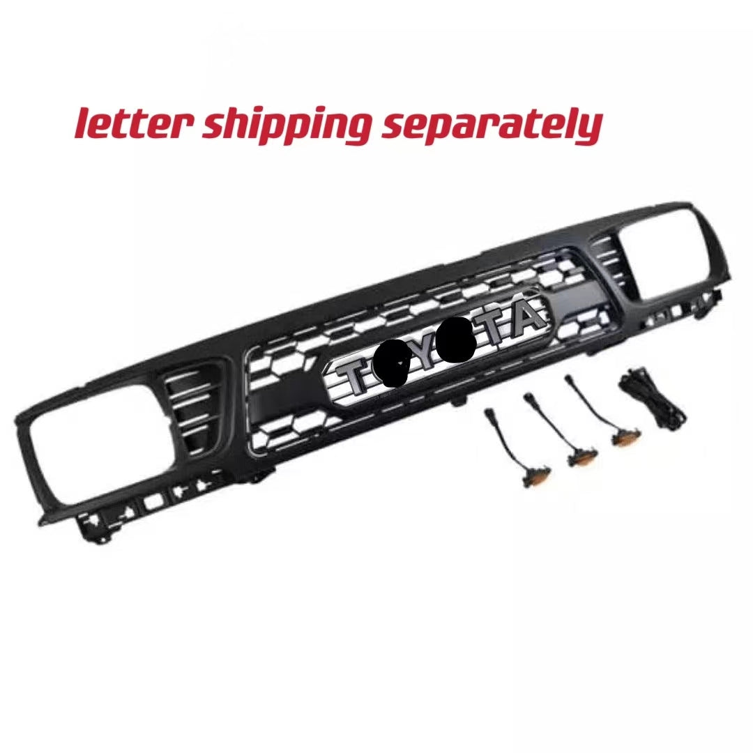 Front Grille For 1995 1997 Toyota Tacoma Trd Pro Grille W Letters And Lights Matte Black Abs Abs