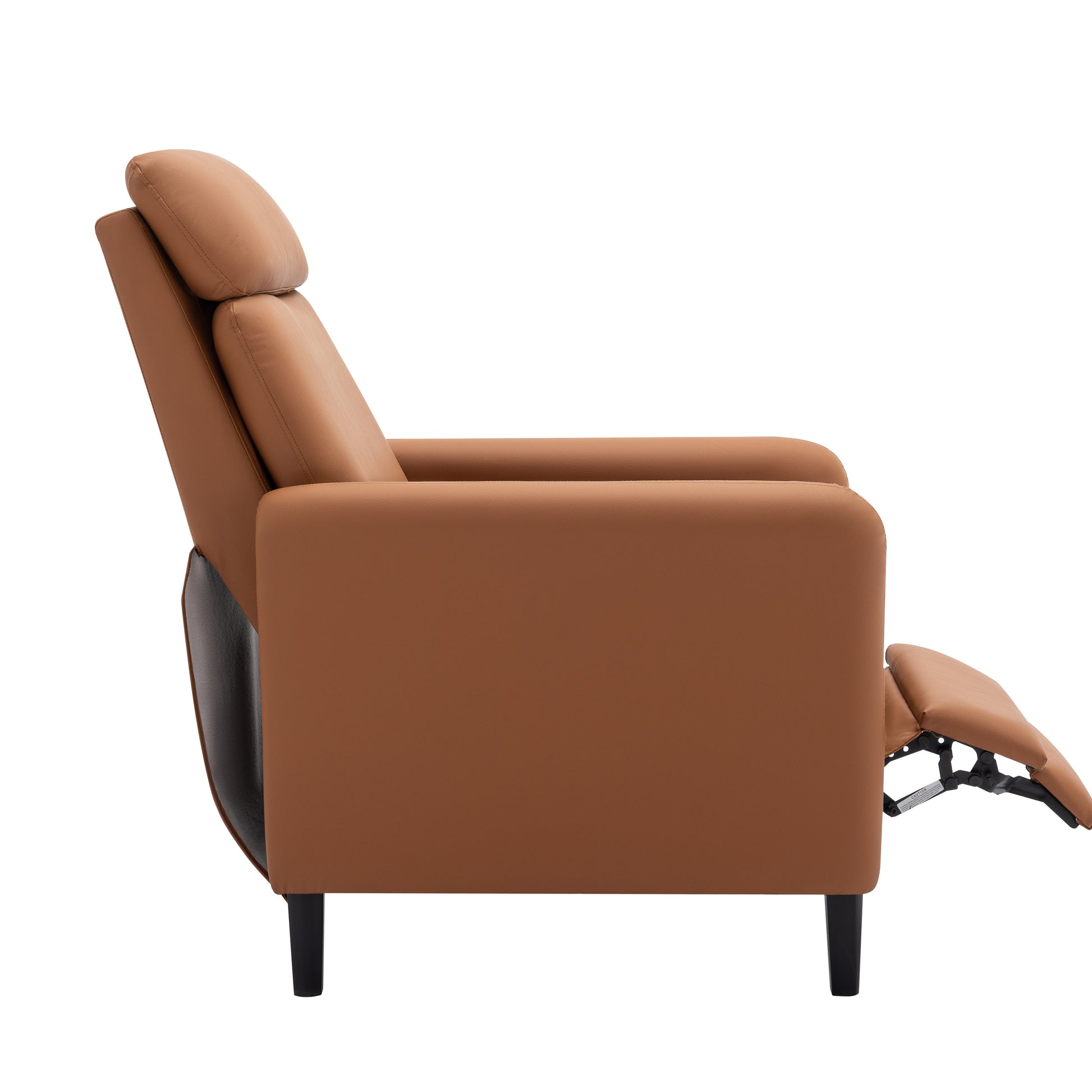 Modern Artistic Color Design Adjustable Recliner Chair Pu Leather For Living Room Bedroom Home Theater, Burnt Orange Burnt Orange Pu Leather