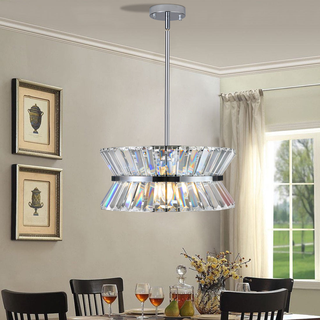 Modern Crystal Chandelier For Living Room Round Cristal Lamp Luxury Home Decor Light Fixture Transparent Modern Crystal