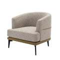 Modern Two Tone Barrel Fabric Chair, Upholstered Round Armchair For Living Room Bedroom Reading Room, Mustard Green Mustard Linen