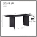 78.74 Inch Wood Dining Table Kitchen Table Small Space Dining Table For Farmhouse Center Table, Home Furniture Kitchen Table, Modern Dining Room Table Black Matt Black Mdf