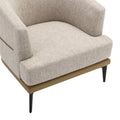 Modern Two Tone Barrel Fabric Chair, Upholstered Round Armchair For Living Room Bedroom Reading Room, Mustard Green Mustard Linen