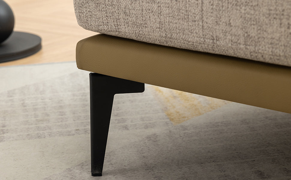 Modern Two Tone Barrel Fabric Chair, Upholstered Round Armchair For Living Room Bedroom Reading Room, Mustard Green Mustard Linen
