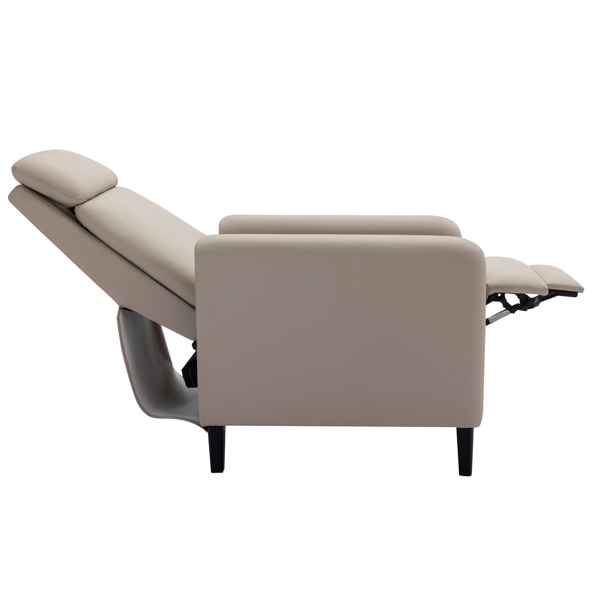 Modern Artistic Color Design Adjustable Recliner Chair Pu Leather For Living Room Bedroom Home Theater, Beige Beige Pu Leather